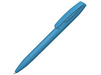 Шариковая ручка Coral Gum с прорезиненным soft-touch корпусом и клипом., голубой