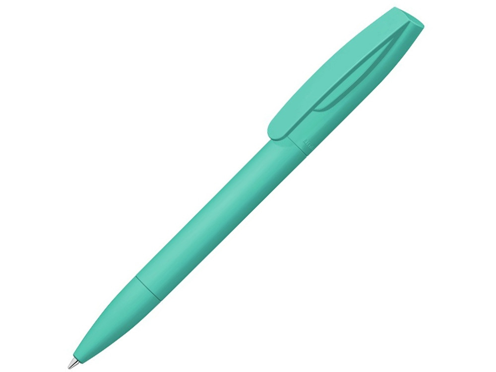 Шариковая ручка Coral Gum с прорезиненным soft-touch корпусом и клипом., бирюзовый - фото 1 - id-p82798331