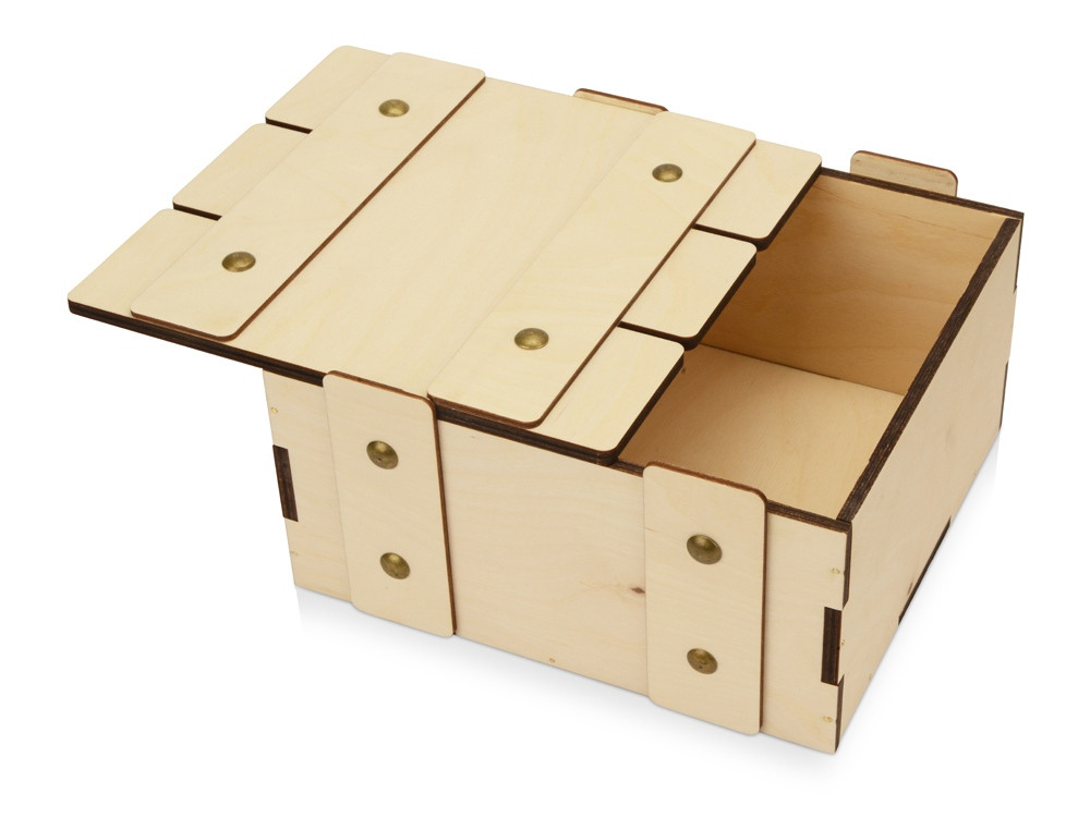 Деревянная подарочная коробка с крышкой Ларчик на бечевке - фото 3 - id-p82798347