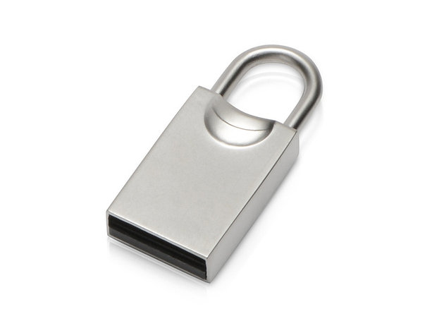 USB-флешка 2.0 на 16 Гб Lock, серебристый, фото 2