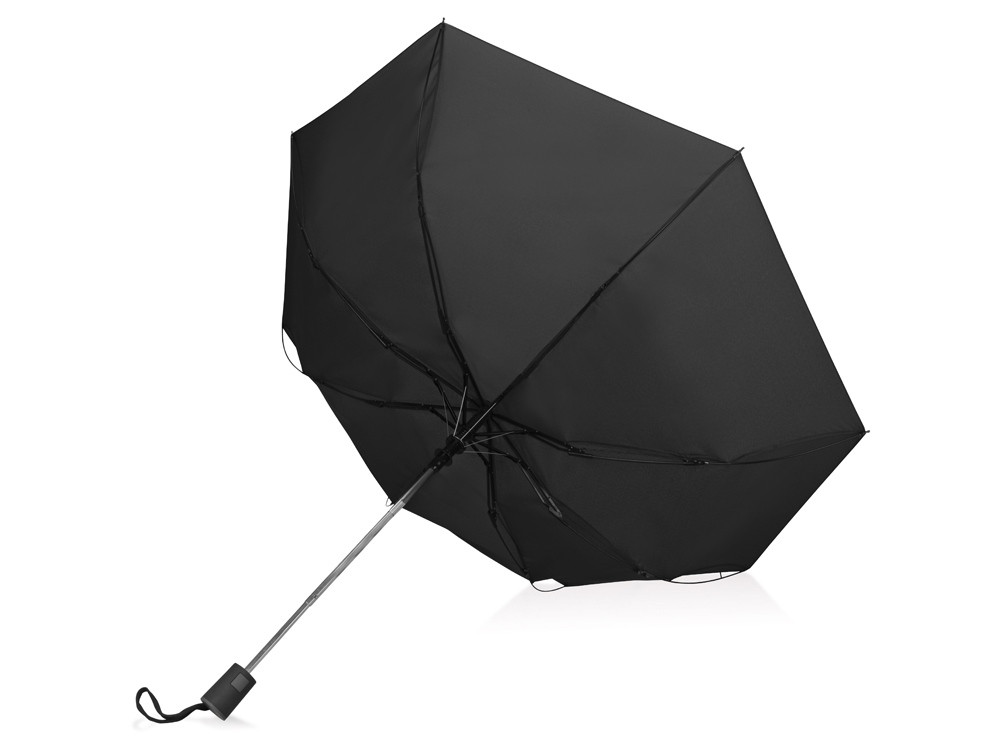 Зонт складной Irvine, полуавтоматический, 3 сложения, с чехлом, черный - фото 3 - id-p82798161