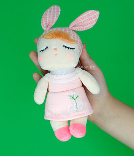Кукла-сплюшка мини "Платье розовое цветочек"
