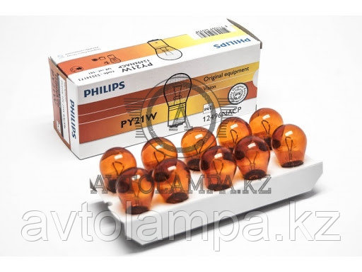 PHILIPS 12496 PY21W 12V C10 Yellow Amber - фото 1 - id-p82811563