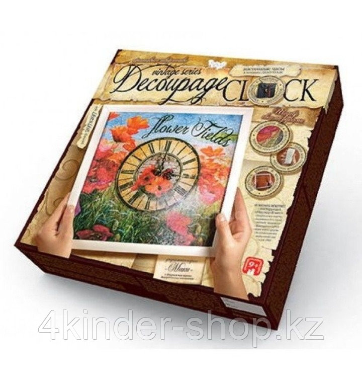 Комплект для творчества "Decoupage clock Маки" с рамкой