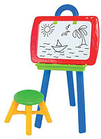 Набор для творчества "Мольберт №3"(доска, стульчик, маркер, губка, мел, буквы, цифры, знаки)