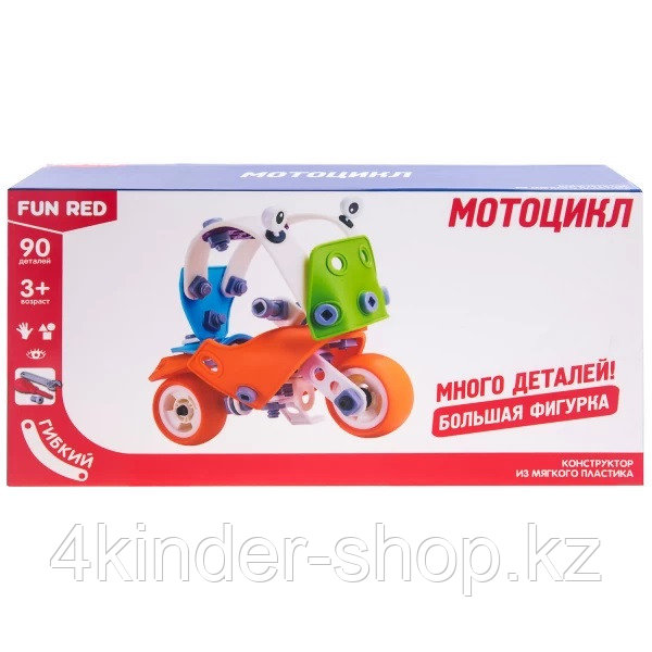 Конструктор гибкий "Мотоцикл Fun Red", 90 деталей