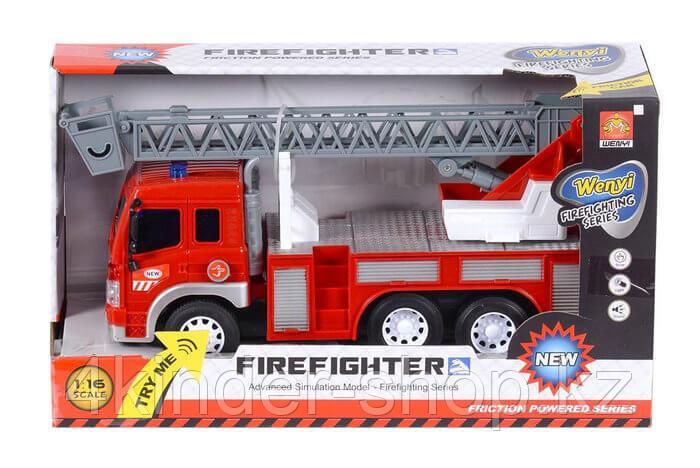 Машина инерционная Пожарная автолестница 1:16 ( свет, звук) - фото 1 - id-p82813197