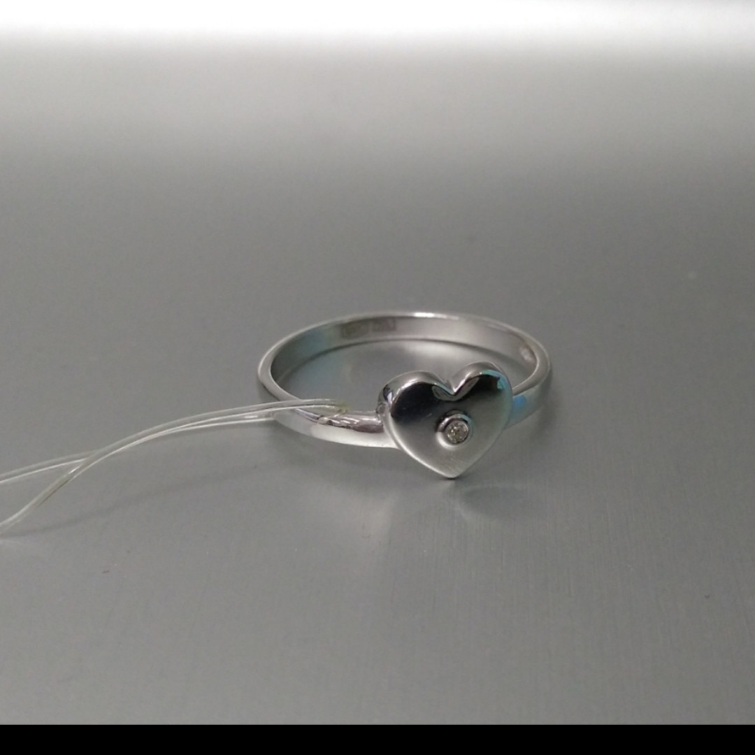 Кольцо " Сердце" с бриллиантом 18,5 размер (ул. Жолдасбекова 9 а) - фото 2 - id-p82817357