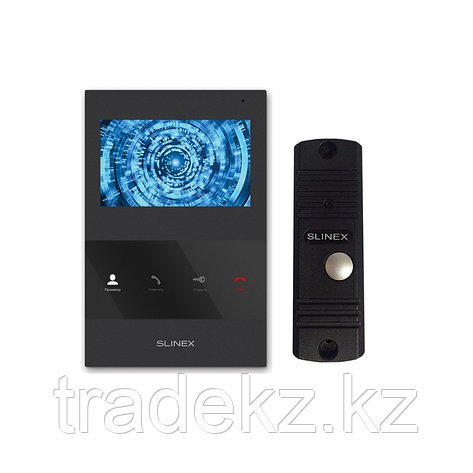 Slinex KIT SQ-04M цвет черный + ML-16HD цвет черный rомплект домофона 4" + панель вызова, фото 2