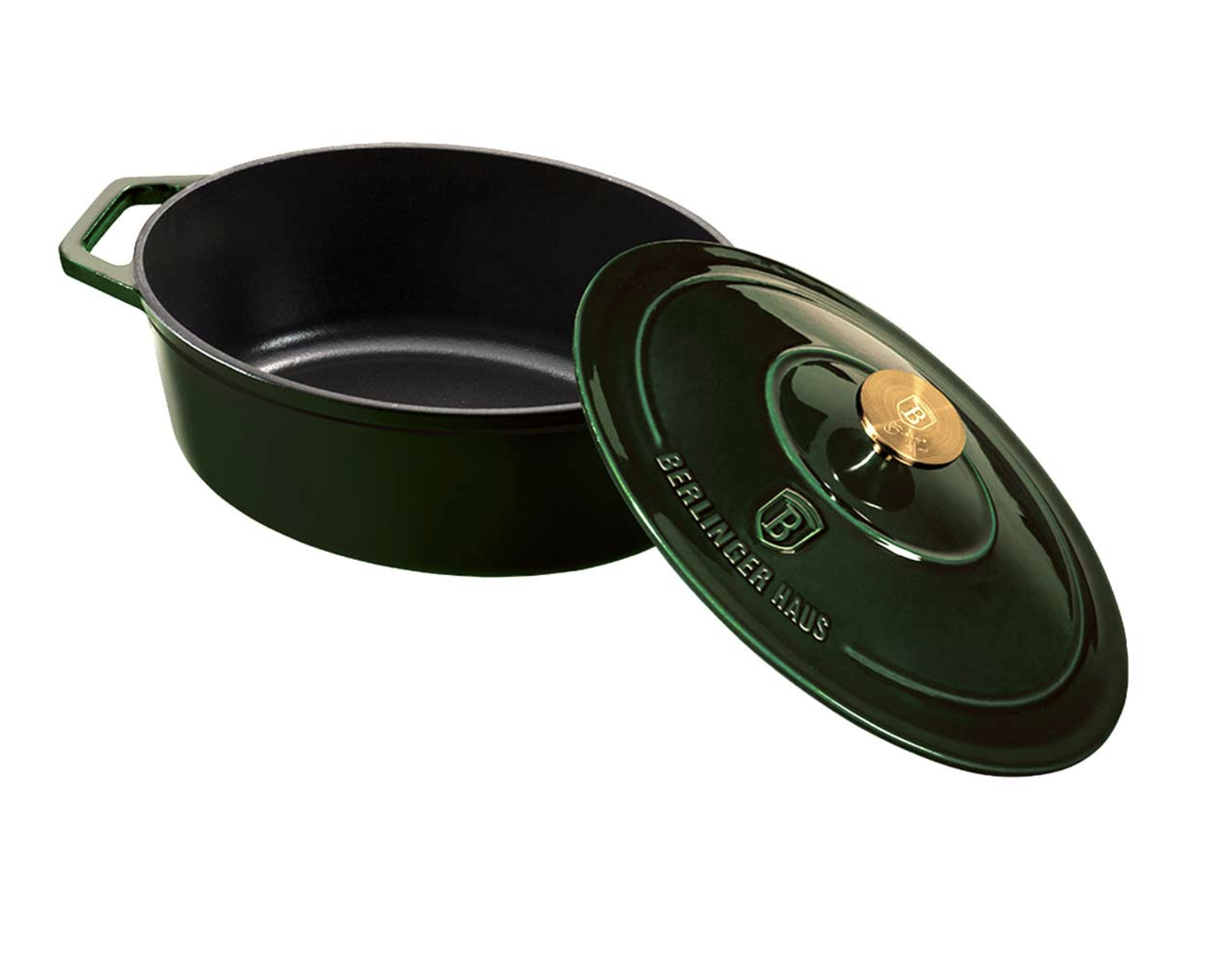 Чугунная кастрюля с крышкой с эмалированным покрытием Berlinger Haus Emerald Collection 4.6 л - фото 4 - id-p82818330