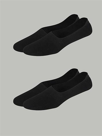Следки носки мужские однотонные черного цвета с силиконовой лентой 10 пар/упаковка, фото 2