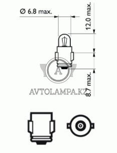 PHILIPS 12829 T2W 12V 2W: продажа, цена в Алматы. Лампочки для световых  приборов автомобиля от "Avtolampa.kz" - 82833300