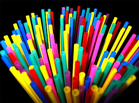 Трубочки  100/6*28  с длинной гофрой (цветные)