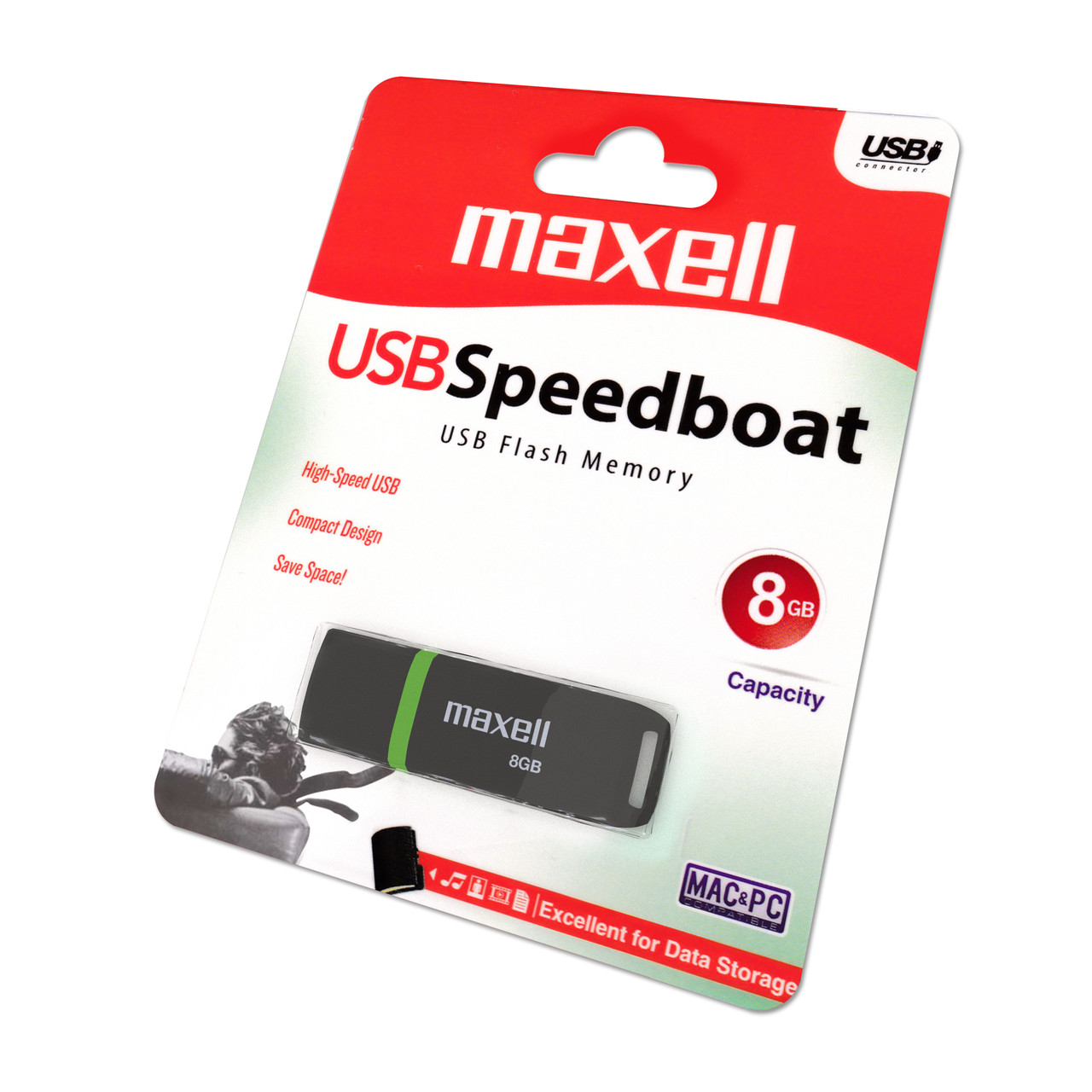 Флешка USB Speedboat 8GB 2.0 black Maxell