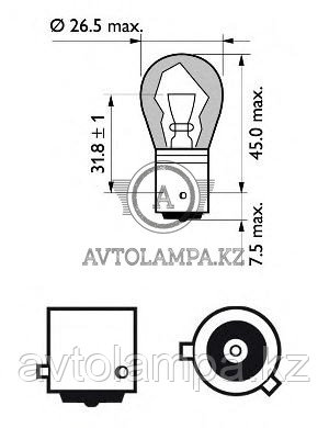 PHILIPS 12496 PY21W SV 12V - фото 2 - id-p82833649