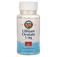 Литий.  Оротат лития 5 мг. 120 капсул. KAL