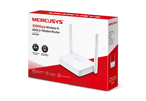Модем беспроводной ADSL2+ 300M Mercusys MW300D <300M Wireless N ADSL2+ Modem Router, 3 порта LAN 10/100 Мбит/с