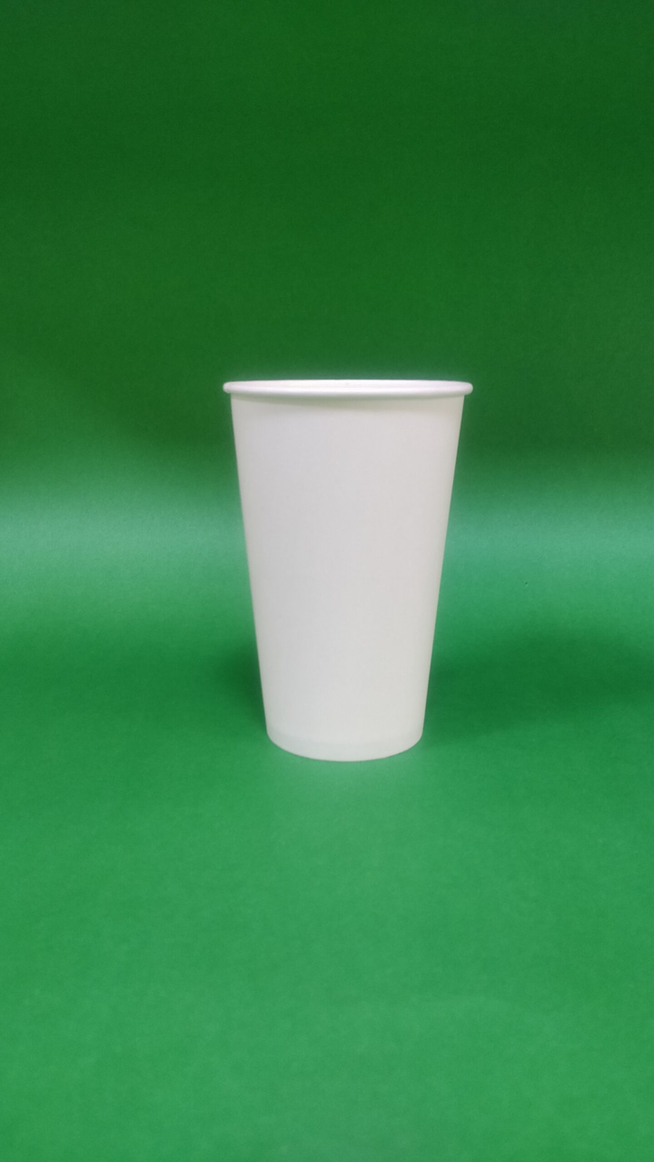 Бумажный стакан белый однослойный, 450 мл (50шт)