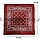 Бандана платок хлопковая с узором восточный огурец квадратная 53х53 см бордовая, фото 2