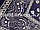 Бандана платок хлопковая с узором восточный огурец квадратная 53х53 см синяя, фото 9