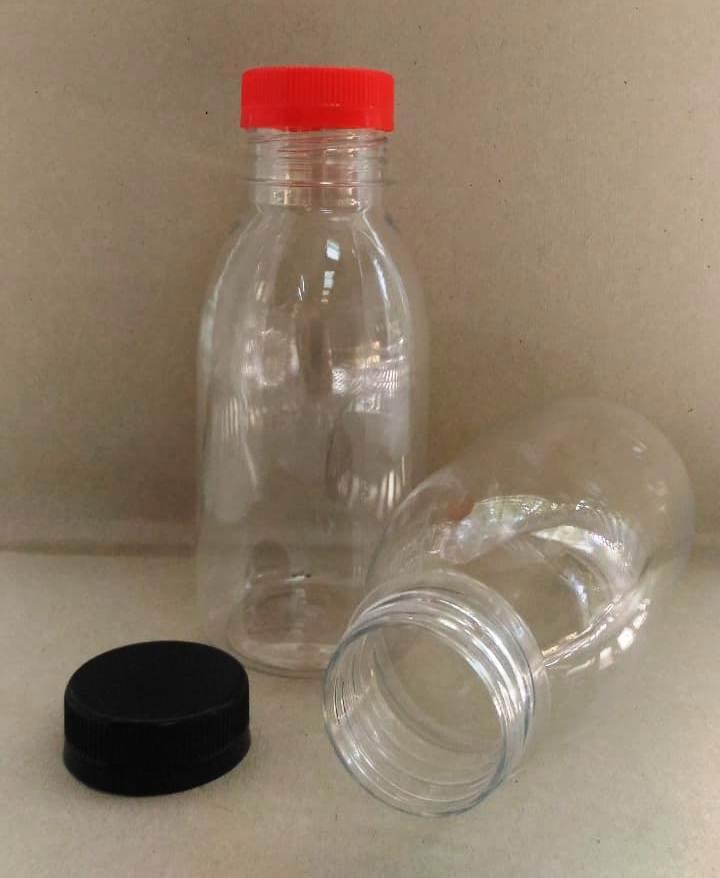 Бутылка 300мл 38мм прозрачная круглая+крышка в комплекте - фото 1 - id-p82836942