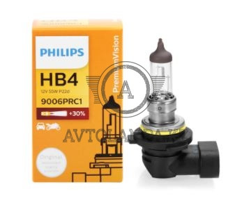 9006PVC1 HB4 12V 55W Philips Premium Vision Штатная галогенная лампа
