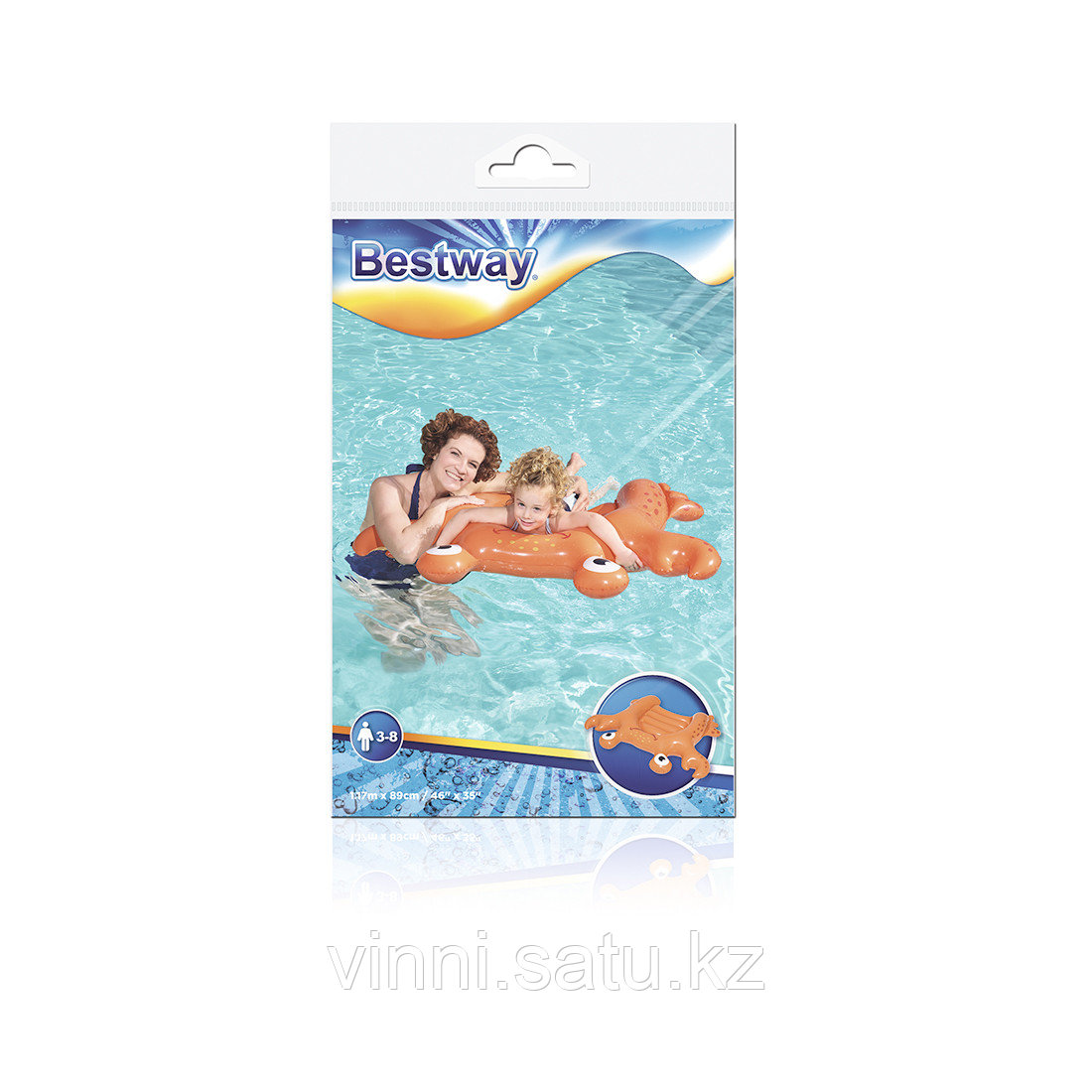 Пляжный матраc для плавания Animal Buddies BESTWAY: 42047 115 х94 см. лягушонок - фото 3 - id-p82864052