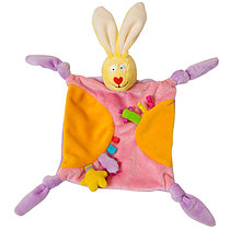 Taf Toys Платочек - прорезыватель "Кролик" розовый