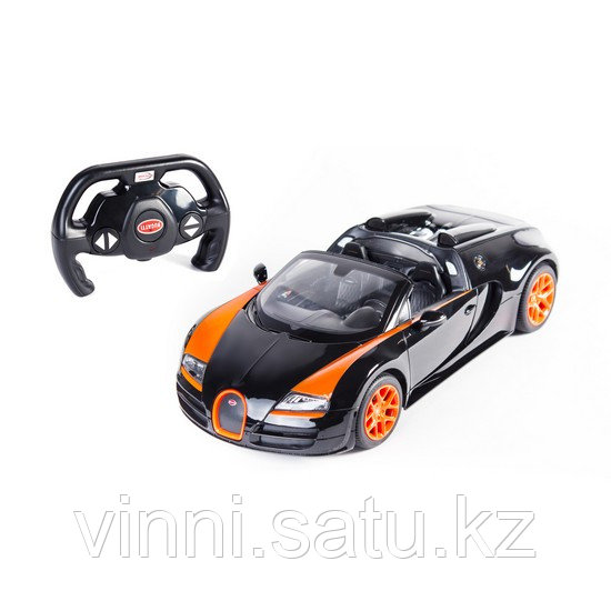 Радиоуправляемая машина RASTAR 70400OB 1:14 Bugatti Veyron 16.4 Grand Sport Vitesse, Чёрно-Оранжевый - фото 1 - id-p82864201