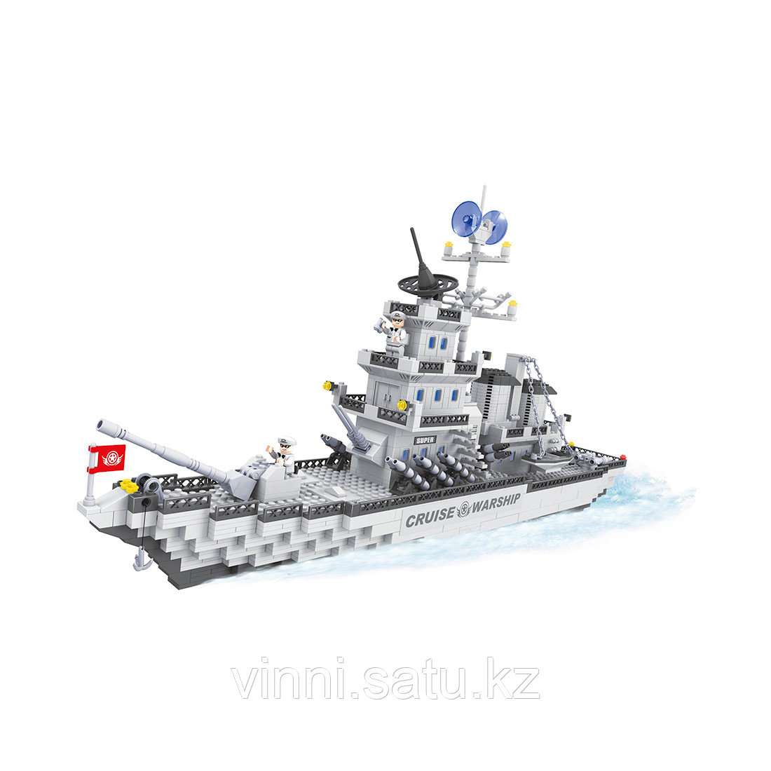 Игровой конструктор Ausini Армия "Большой ракетный крейсер", 1276 детали - фото 2 - id-p82862746