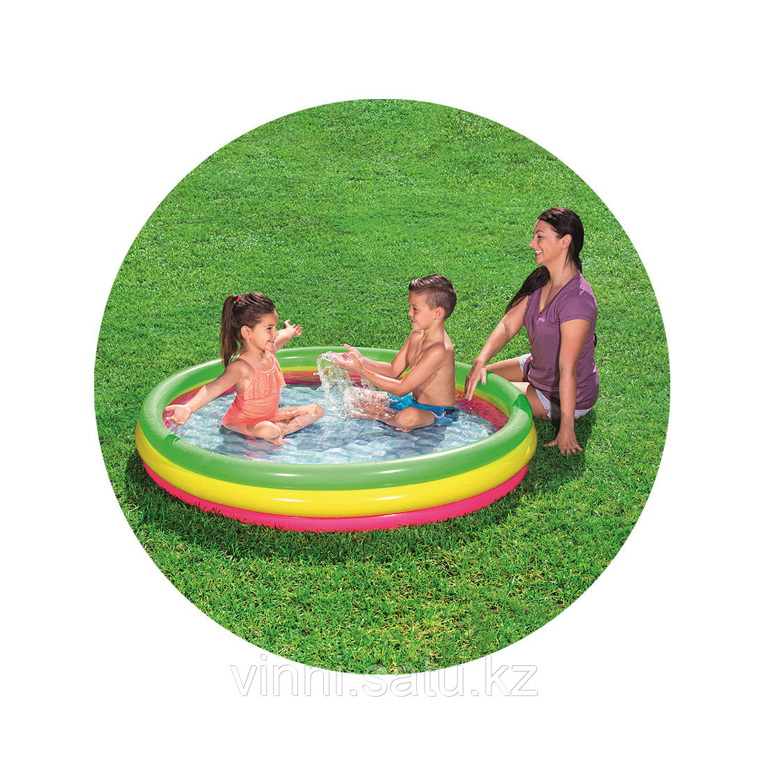 Детский надувной бассейн Summer Set 152х30 см, BESTWAY: 51103, Винил, 211л., Надувное дно - фото 2 - id-p82862647