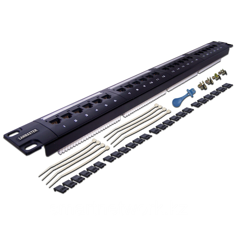 Патч-панель LANMASTER 24 портов, UTP, кат.5E, 1U