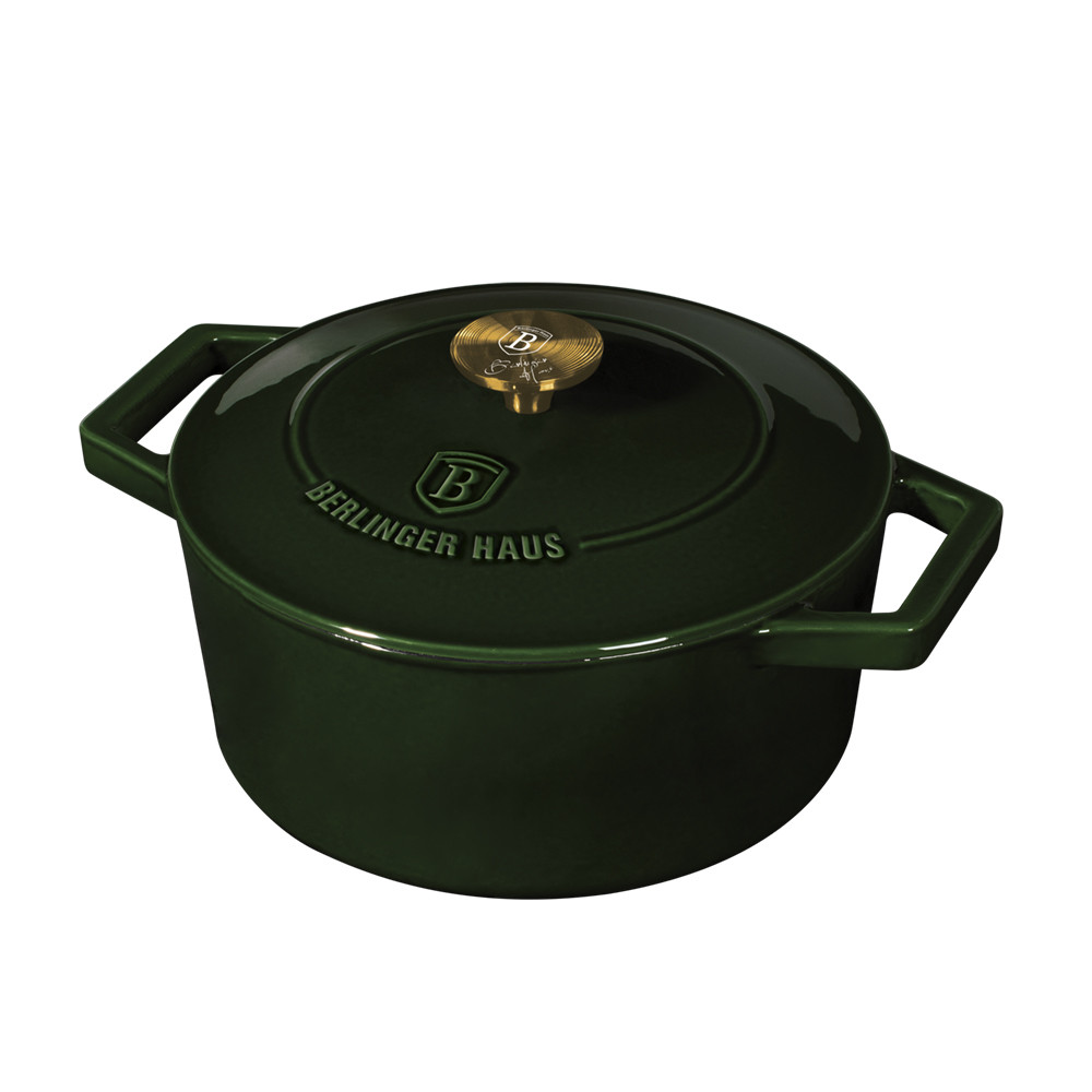 Чугунная кастрюля с крышкой Berlinger Haus 24cm Emerald Collection 4,2 л