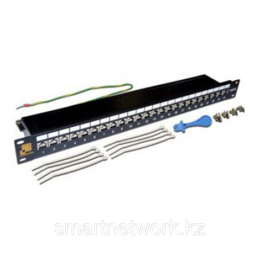 Патч-панель LANMASTER 24 порта, STP, кат.6A, 1U