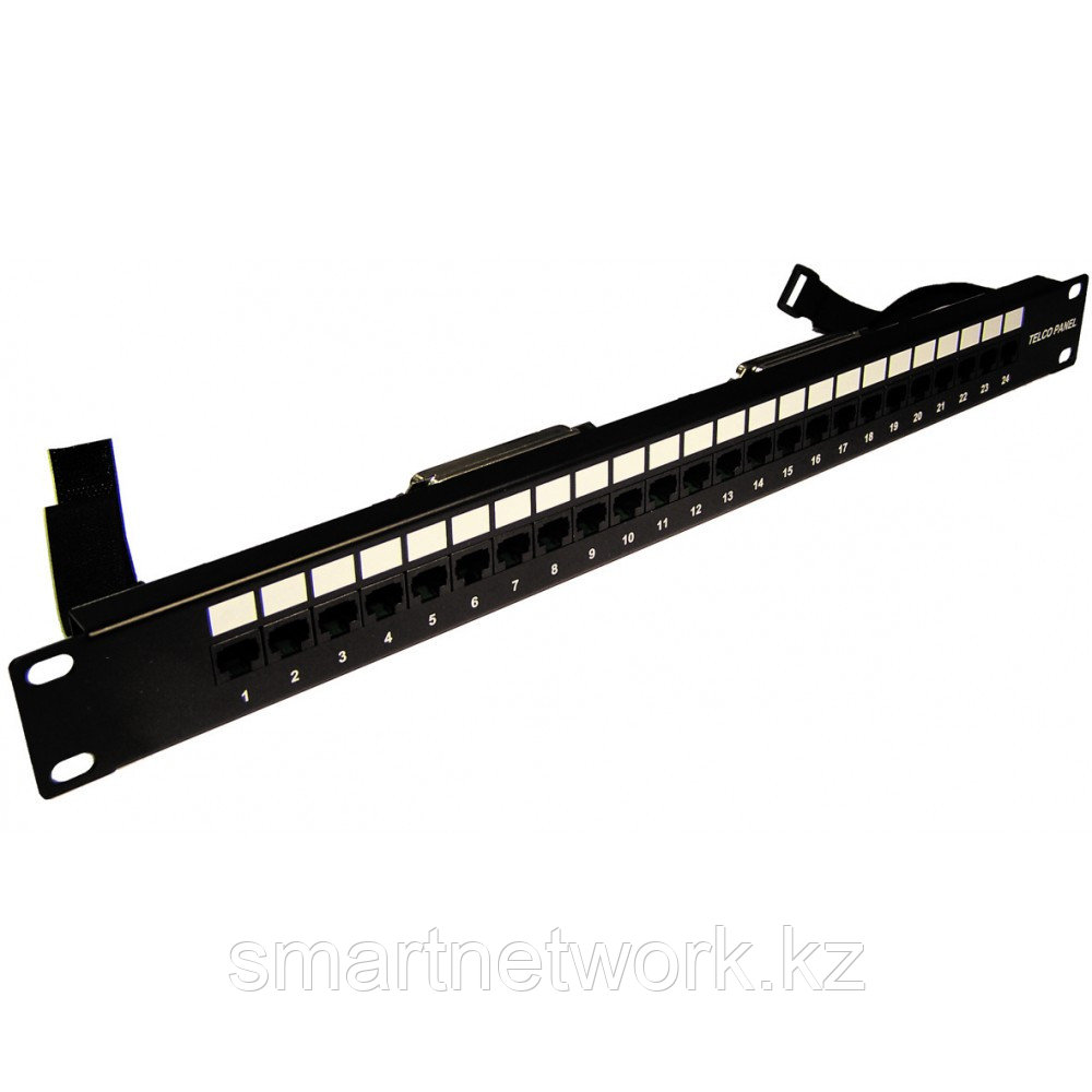 Патч-панель TELCO, 19", 1U, 24 порта RJ-45, контакты 12, 36