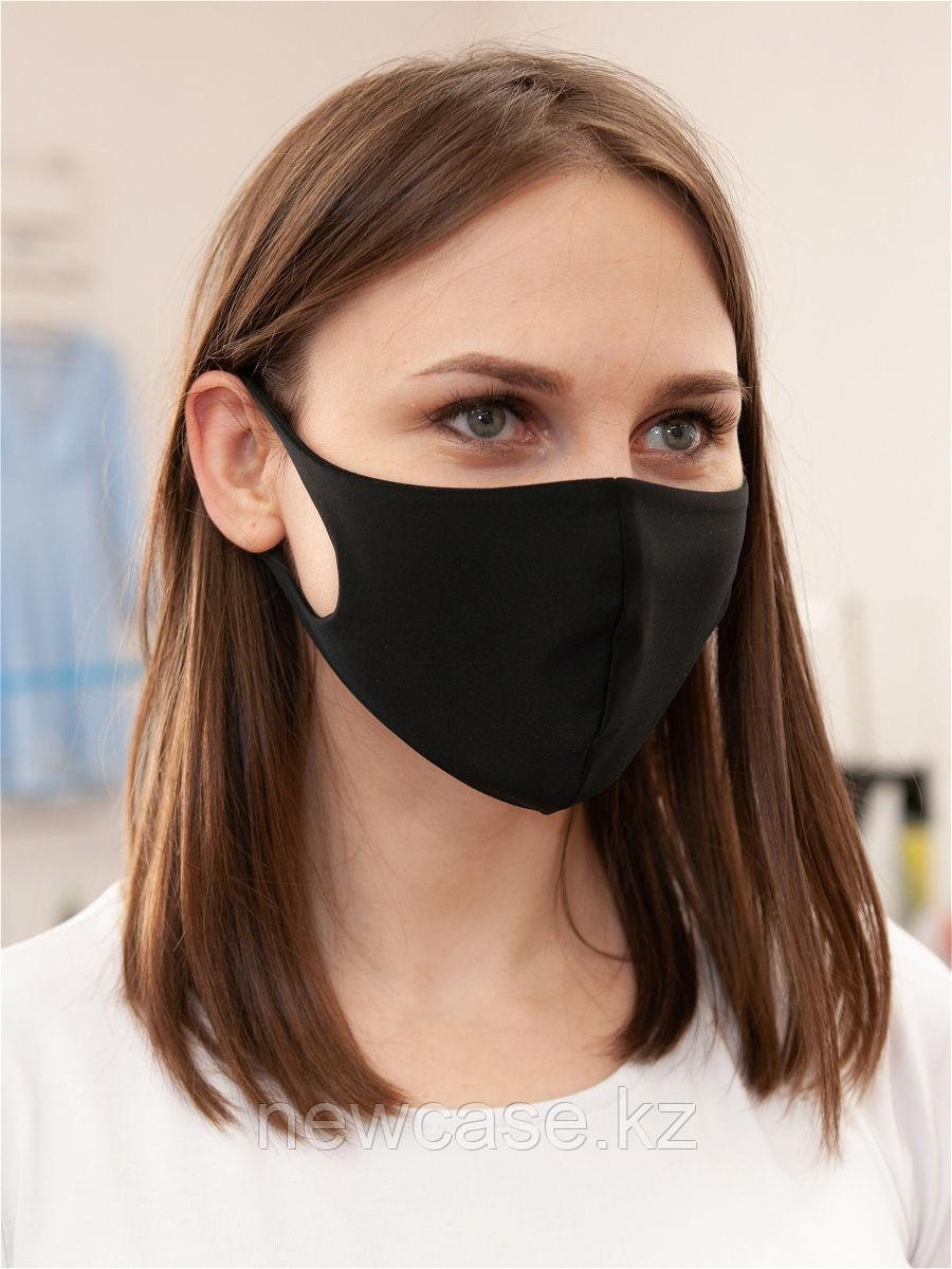 Модная многоразовая моющая маска многослойная черная, оптом и в розницу - фото 4 - id-p82879154