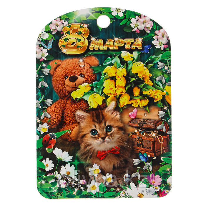Доска разделочная большая «8 марта. Кошка», 19,5×27,5 см