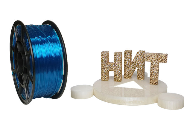 Пластик для 3D печати "НИТ", Petg прозрачно-голубой 1 кг., фото 2