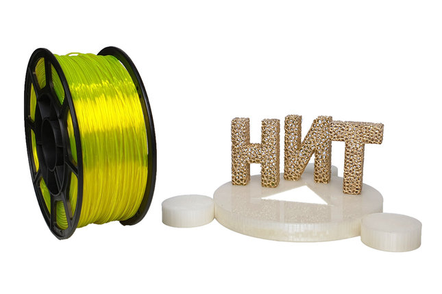 Пластик для 3D печати "НИТ", Petg желтый 1 кг., фото 2