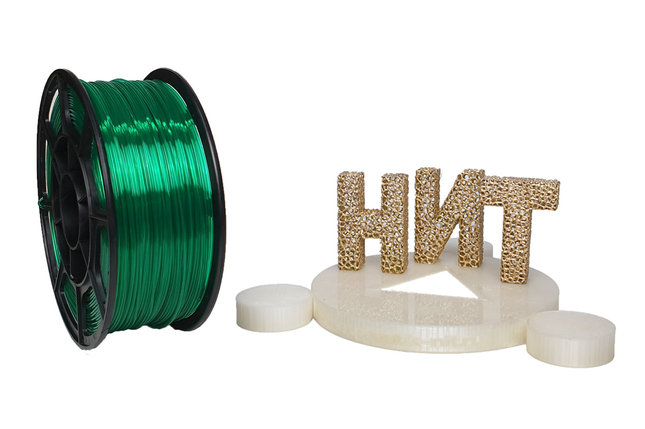 Пластик для 3D печати "НИТ", Petg прозрачно-изумрудный 1 кг., фото 2