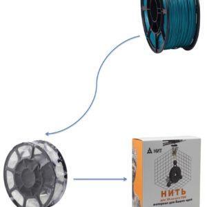 Пластик для 3D печати "НИТ", PLA бирюзовый 1 кг., фото 2