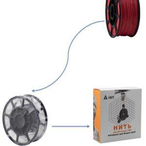 Пластик для 3D печати "НИТ", PLA бордово-фиолетовый 1 кг., фото 2