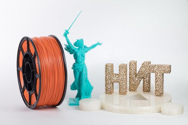Пластик для 3D печати "НИТ", ABS Оранжевый 1 кг., фото 2