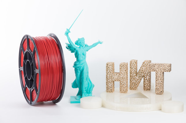 Пластик для 3D печати "НИТ", ABS Перламутрово-рубиновый 1 кг., фото 2