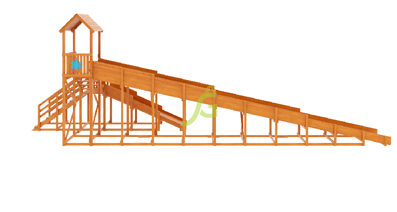 Зимняя деревянная горка IGRAGRAD "Snow Fox 12 м" с двумя скатами - фото 4 - id-p76930808