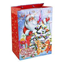 Подарочный пакет Бумажный "Дед мороз", 33х46х20 см.