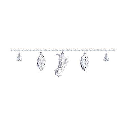 Браслет SOKOLOV серебро с родием, кристалл swarovski 94050767 размеры - 16 17 18 19