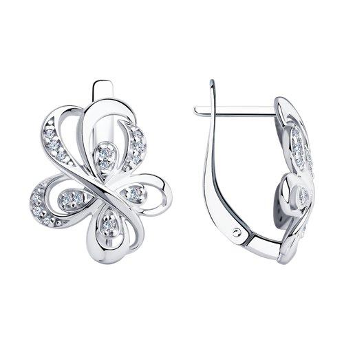 Серьги Diamant (SOKOLOV) серебро с родием, фианит 94-120-00758-1