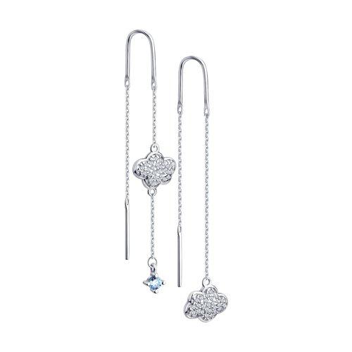 Серьги из серебра с фианитами DIAMANT ( SOKOLOV ) покрыто родием 94-120-01025-1