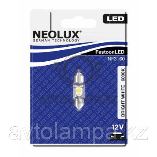 NF3160 Лампа SV8.5-8 (0.5W LED 6000K / 31mm ) Neolux C5W C10W Festoon